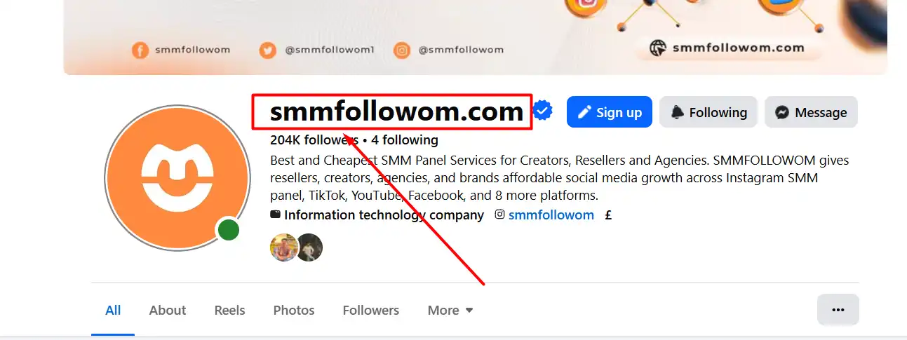 Smmfollowom-Facebook-Page-name-and-verified-badge-highlighted-to-demonstrate-proper-Facebook-Business-Page-branding..webp